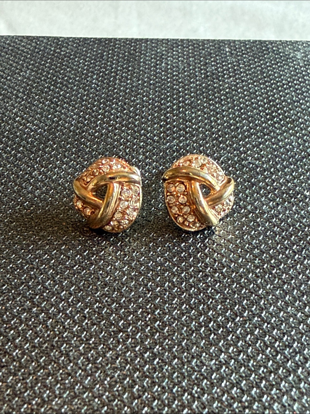 Gold-Tone Crystal Knot Stud Earrings